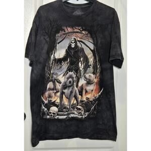 The Mountain Grim Reaper Hellhounds pitbulls graphic tee sz L